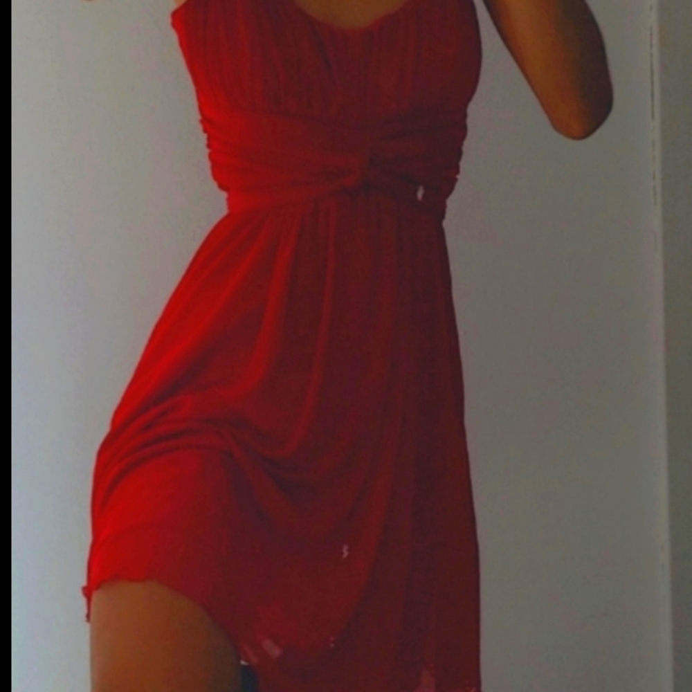 Wine red mini dress